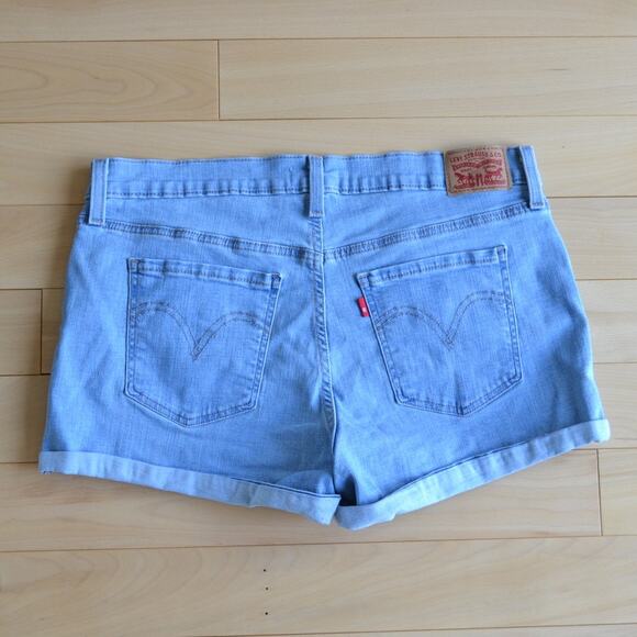 Levi's Denim Jean Mid Length Shorts Size 32 Blue - Picture 3 of 5